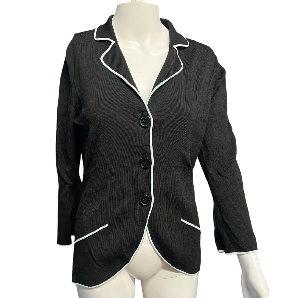 Vertigo Paris - Women’s Black Ribbed Blazer Sz MD